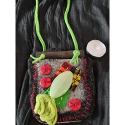 Naszyjnik- torebka w stylu boho, zero-waste