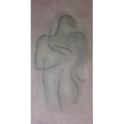 Minimalistyczny obraz pary – Ręcznie malowana sztuka 3D, del