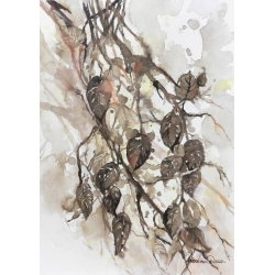 Grudniowy dzień/ obraz tuszowy