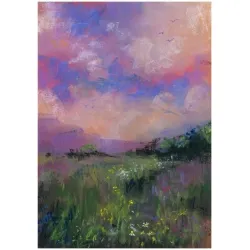 Letni pejzaż. Sucha pastel