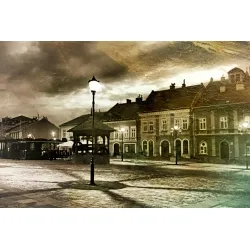 Vintage  Jarosławski rynek widok na studnie