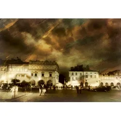 Vintage  Jarosławski rynek w tle kamienica  Orsettich